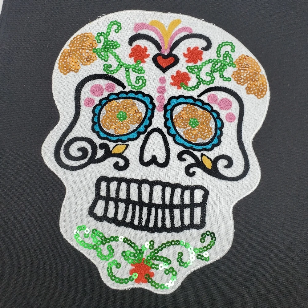 Day of Dead Sequins Table Runner With Tassels